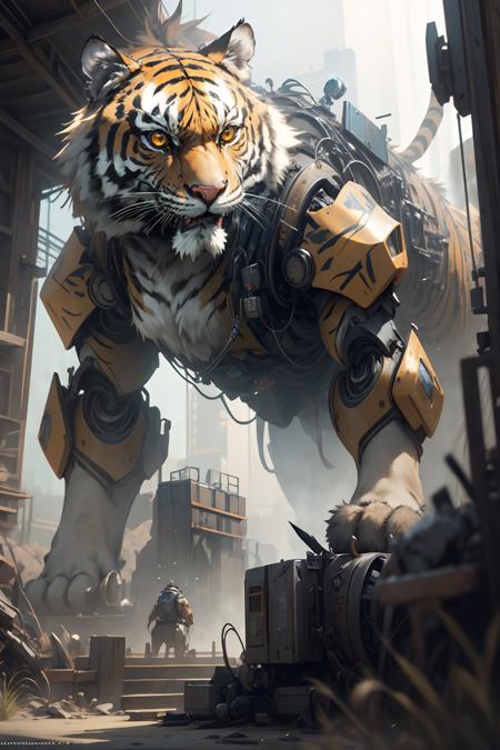 01185-1336368410-Unreal Engine,cinematic shot,best quality, masterpiece, realistic,high quality,Mech4nim4lAI, [tiger _robot_0.8] ,fantastical sce.png